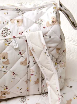 Patterned quilted diaper bag