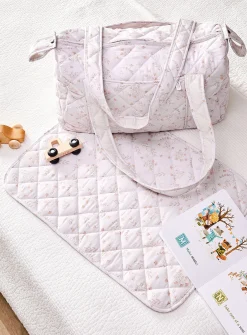 Patterned quilted diaper bag