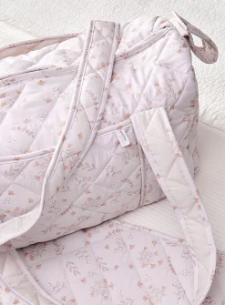 Patterned quilted diaper bag