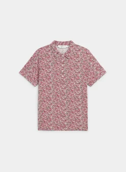Patterned stretch jersey polo shirt