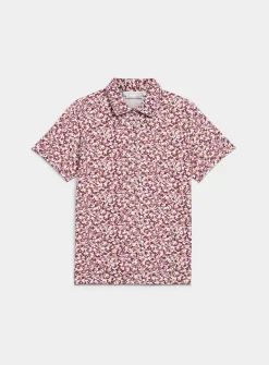 Patterned stretch jersey polo shirt