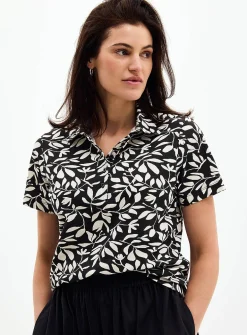 Patterned stretch jersey polo shirt