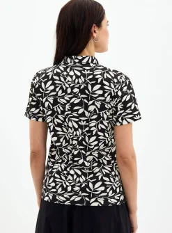 Patterned stretch jersey polo shirt