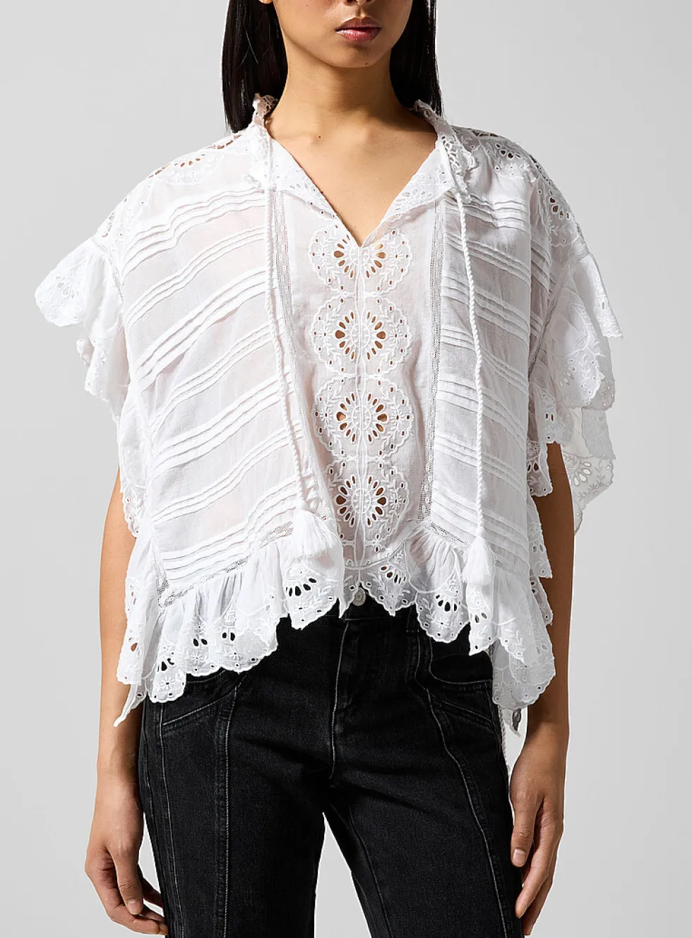Payton pintucked cropped top