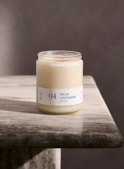 Peach and ginger scented candle