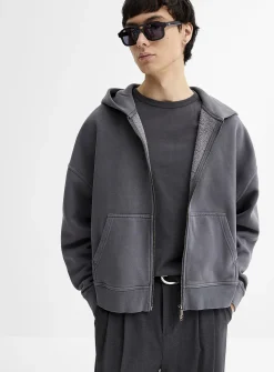Peachskin cropped zip-up hoodie