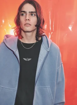 Peachskin cropped zip-up hoodie