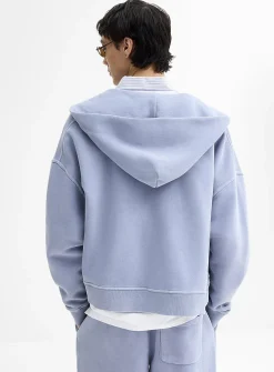 Peachskin cropped zip-up hoodie