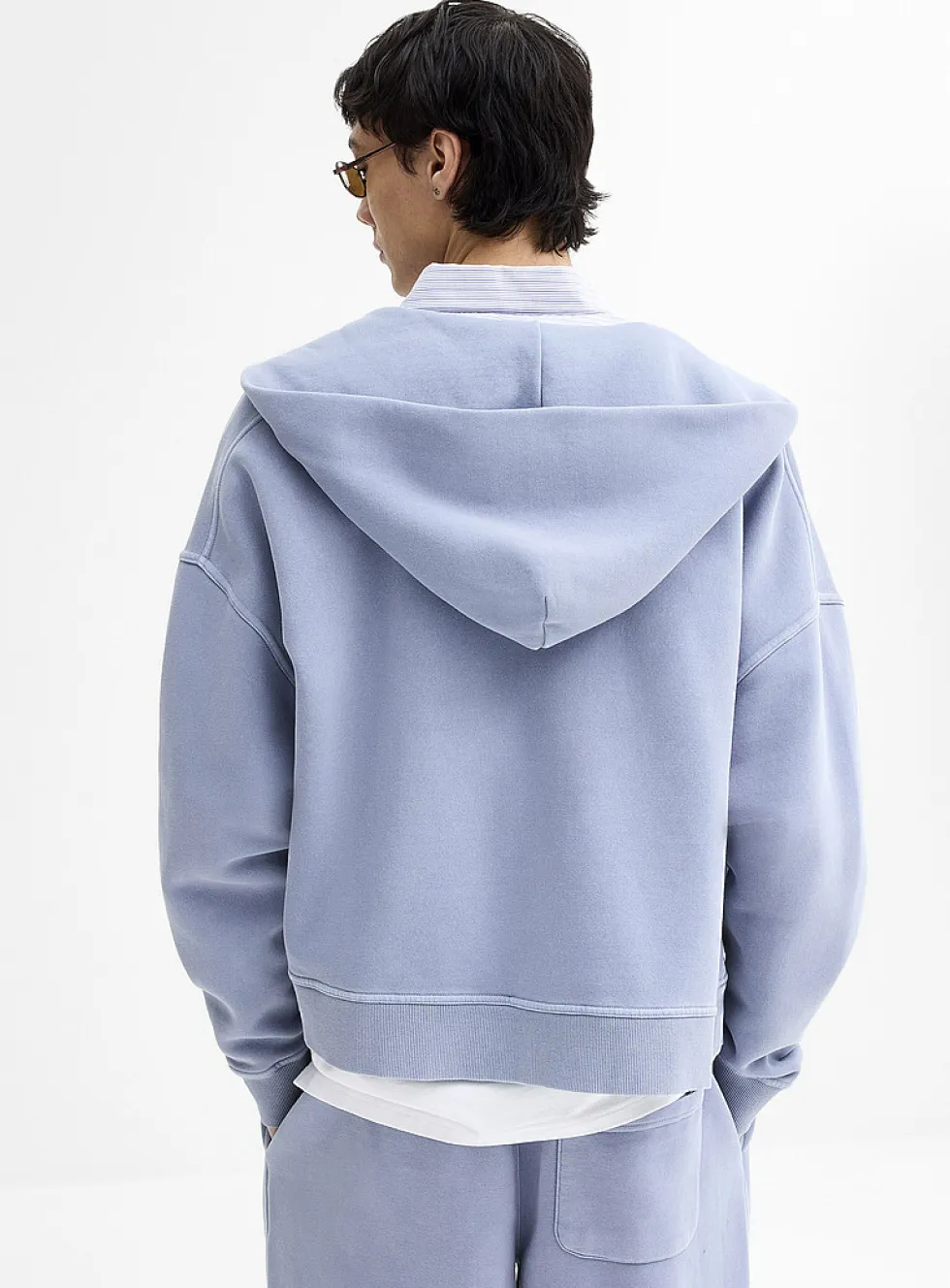 Peachskin cropped zip-up hoodie