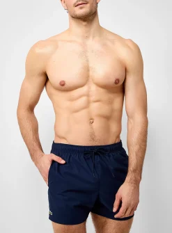 Peachskin-feel solid swim trunk