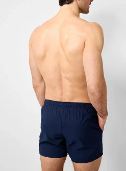 Peachskin-feel solid swim trunk