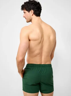 Peachskin-feel solid swim trunk