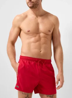 Peachskin-feel solid swim trunk