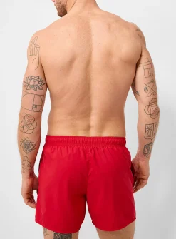 Peachskin-feel solid swim trunk