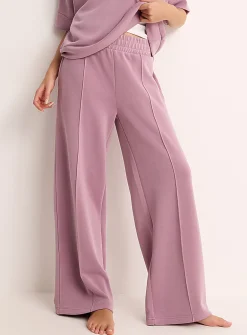 Peachskin-feel straight-leg lounge pant