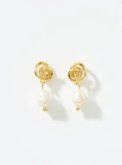 Pearl and bow earrings