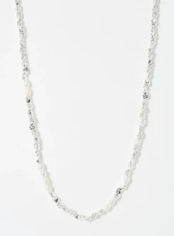 Pearl and hammered-nugget necklace