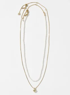 Pearly bead and heart chains