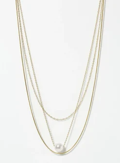 Pearly bead multi-strand necklace