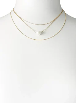 Pearly bead multi-strand necklace