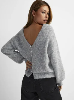 Pearly buttons reversible cardigan