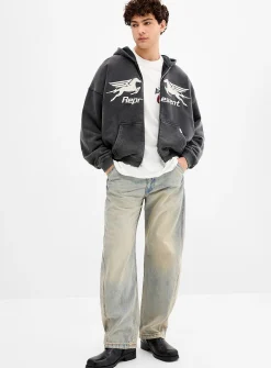 Pegasus zipped hoodie