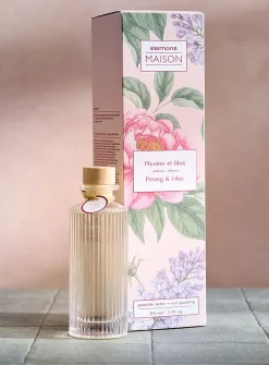 Peony and lilac grooved reed diffuser