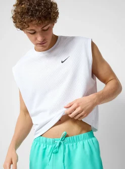 Perforated boxy swim muscle tee