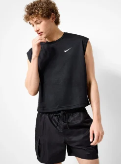 Perforated boxy swim muscle tee
