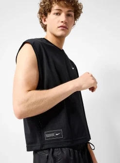 Perforated boxy swim muscle tee
