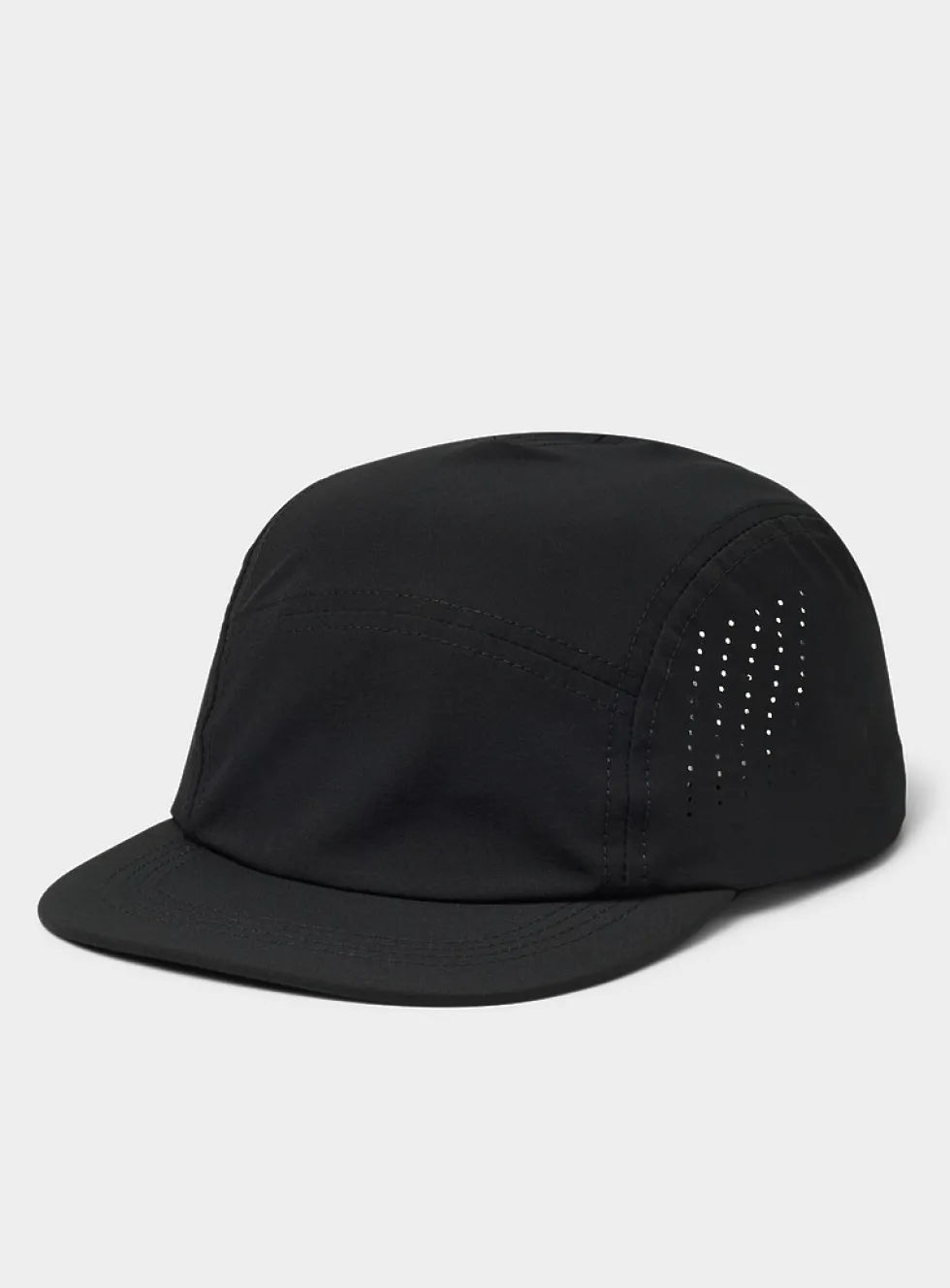 Perforated-side 5-panel cap