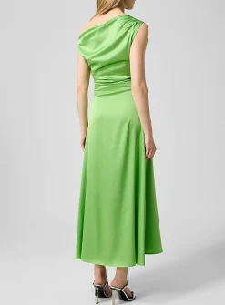 Phare draped asymmetrical silk dress