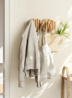 Picket five-hook wall-mounted coat rack