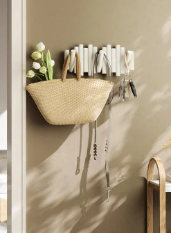 Picket five-hook wall-mounted coat rack
