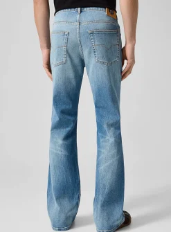 Piece Number permanent pleating bootcut jean