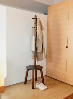 Pillar stool and coat rack