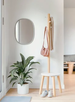 Pillar stool and coat rack