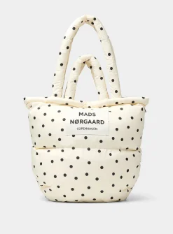 Pillow polka dot rugged canvas puffy tote bag