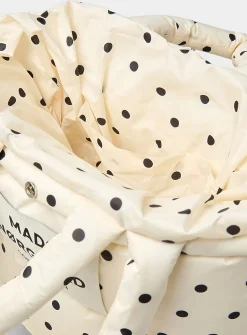 Pillow polka dot rugged canvas puffy tote bag