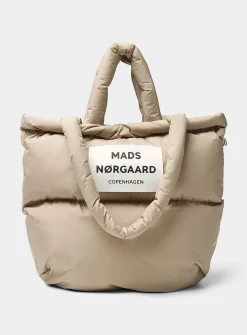 Pillow solid rugged fabric puffy tote bag
