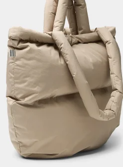 Pillow solid rugged fabric puffy tote bag