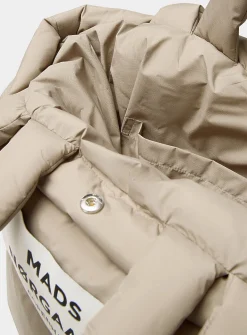 Pillow solid rugged fabric puffy tote bag