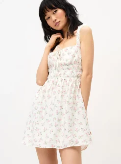 Pink flowers smocked dress