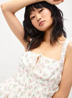 Pink flowers smocked dress