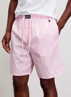Pink striped poplin pyjama short