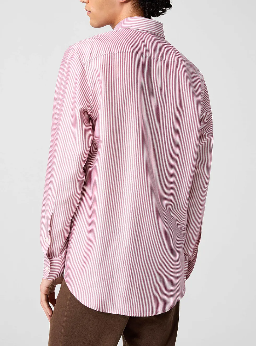 Pink stripes pure silk shirt