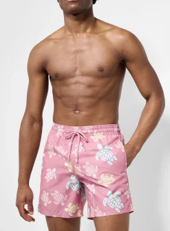 Pink turtles swim trunk