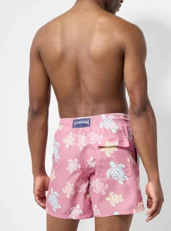 Pink turtles swim trunk