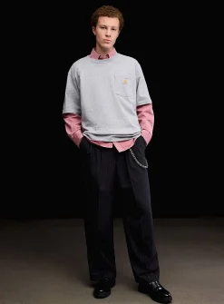 Pinstripe pleated pant