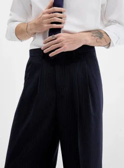 Pinstripe pleated pant